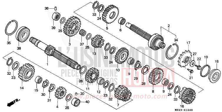 GETRIEBE von CB1300 Super Bold'or ABS PEARL CRYSTAL WHITE (NH193K) von 1990